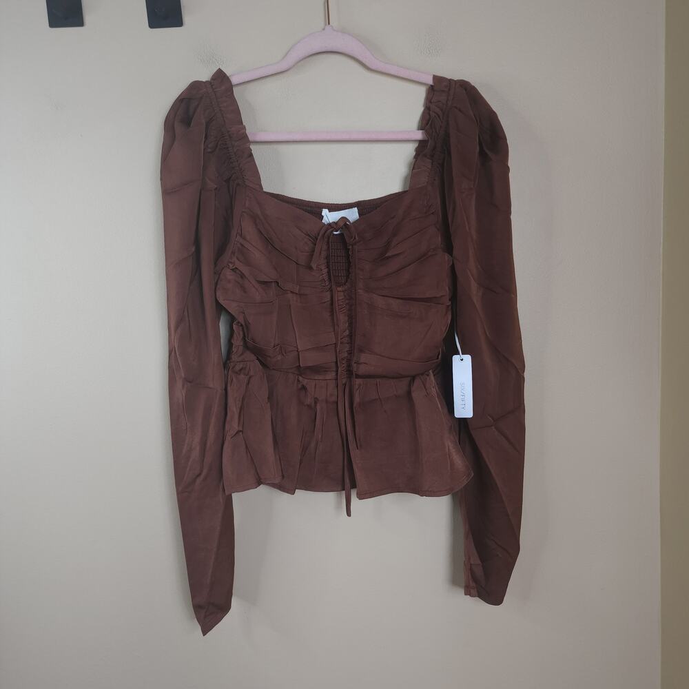 Six/Fifty The Ruby Blouse in Brown Size L